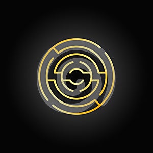 Gold circular maze icon