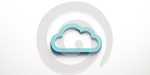 Cloud Computing Logo. 3D Rendering Illustration
