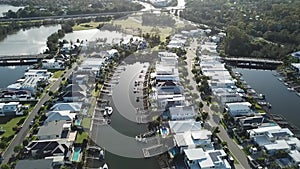 Gold Coast Boat Canal Estate and RiverLinks Estate next to Coomera River Hope Island,