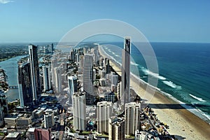 Gold Coast, QueAn amazing view on Surfers Paradise beach and best part of Gold Coast city from the highest bulding Q1 Tower