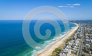 Gold Coast, Queensland, Australia. Aerial view of a beautiful coastline;