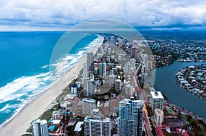 Gold Coast Surfers Paradise town at dusk