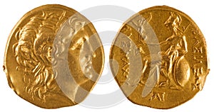 Gold coin of ancient Greece.