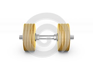 Gold coin barbell