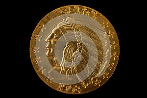 Gold Coin on black