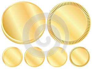 Gold coin blank set