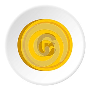 Gold coin with cruzeiro sign icon circle photo