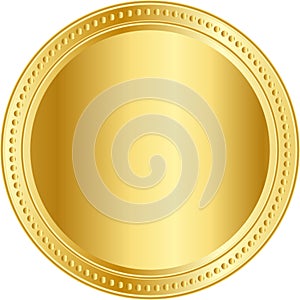 gold coin empty inside in transparent background