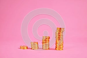 Gold coin image on pink scene
