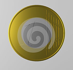 Gold coin isolated on a white background