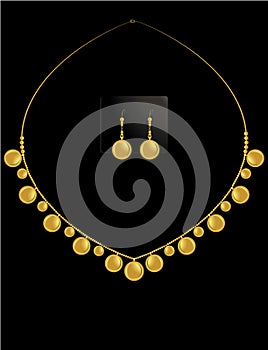 Gold coin necklace set 1