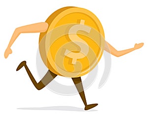 Gold coin running or excercising