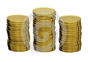 gold coin stack isolated