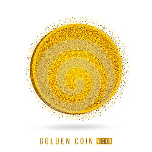 Gold coin - vector icon illustration - blank