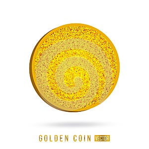 Gold coin - vector icon illustration - blank