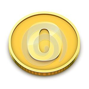 Gold coin with zero nominal photo