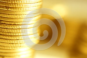 Gold coins close-up