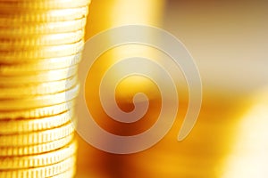 Gold coins close-up
