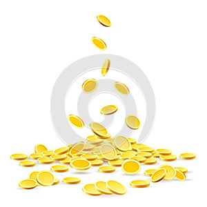 Gold coins heap