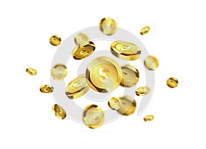 Gold coins illustration. Jackpot concept