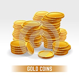 Gold coins vector pile