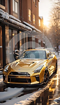 gold color car