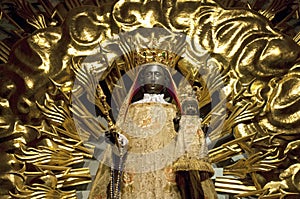 Gold colored Black Madonna in Fribourg