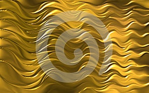 Gold Colored 3d wave background wallpaper vector illustration