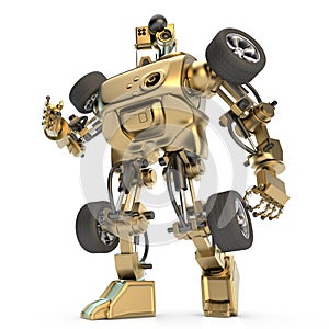 Gold-colored humanoid robot