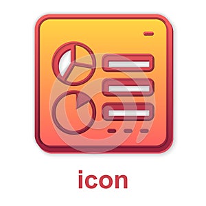 Gold Computer api interface icon isolated on white background. Application programming interface API technology