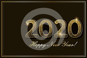 Gold confetti 2020 New Year card