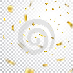 Gold confetti explosion isolated background