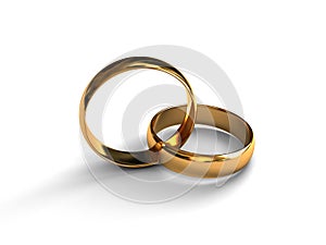 Gold connected rings