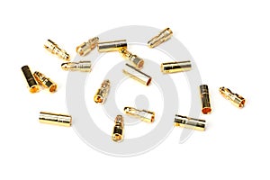 Gold connector isolated on a white background. Auto parts