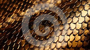 Gold copper snake skin texture wide background