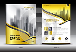 Gold Cover Annual report brochure flyer template creative design