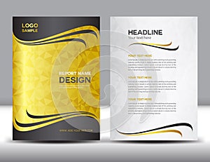 Gold Cover Annual report design vector illustration photo