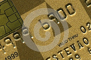 A gold credit card