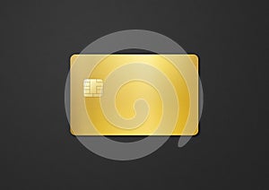 Gold credit card on a black background