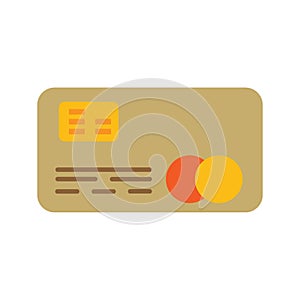 Gold credit card. Business card. Vector illustration. stock image.