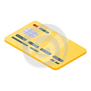 Gold credit card icon, isometric style