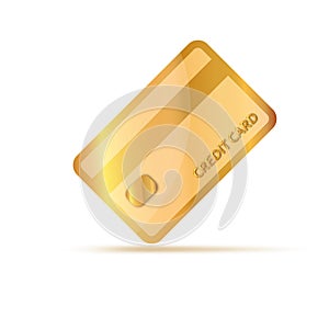 Gold Credit Card icon. Vector illustration