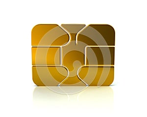 Gold credit debit card chip photo
