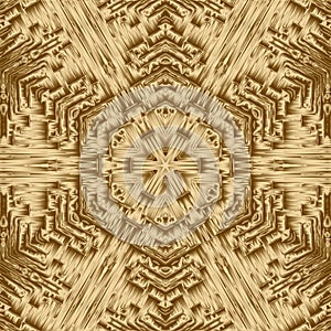 Gold cristal geometry background and symmetry design, abstract
