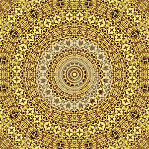 Gold cristal geometry background and symmetry design, shiny decorative photo