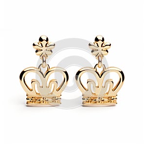 Gold Crown Earrings: Inspired By Royalty, Polished Craftsmanship, High Resolution