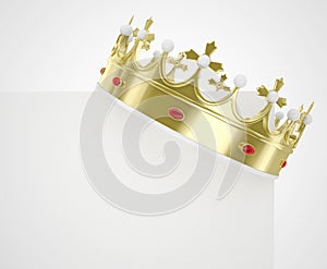 Gold crown isolated on white background