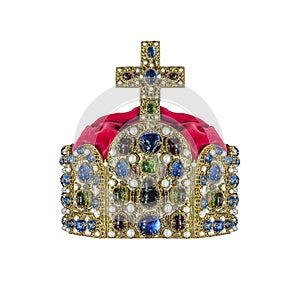 Gold crown with jewels.