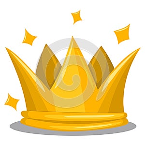 Gold crown for king, queen, princess and prince. Vector icon