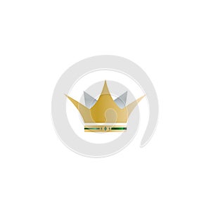 Gold crown logo icon